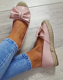 Pudrowe espadryle z kokardkami dostępne zapraszam:)