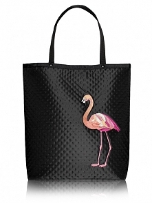 Torba typu shopper z haftowanym Flamingiem