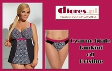 Piękne klasyczne tankini w geometryczne wzory. Specjalnie uszyte dla Pań o pełniejszych kształtach. Zobaczcie je na diores.pl