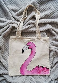 Ręcznie malowana torba z flamingiem :) zapraszam na fb luludiy oraz Instagram lulu.diy :)
