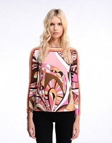 EMILIO PUCCI Tops Flower Power Print T-shirt Coral