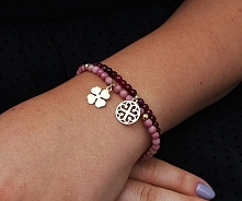 Komplet bransoletek Rodonit i Agat rubinowy