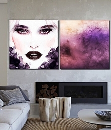 Obrazy na płótnie Abstrakcja 100 x 100 - 2 szt.