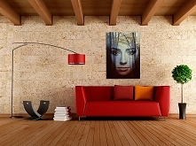 09101 Obraz na płótnie -KOBIETA LAS - 50x70