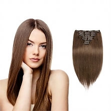 100g 18 Inch #4 Chocolate Brown Straight Clip In Hair WCLD0042