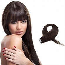 20pcs 50g Straight Tape In Hair Extensions #2 Darkest Brown TPMH009