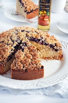 Ciasto z jagodami i kokosową kruszonką