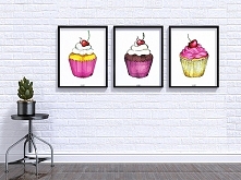 Zestaw 3 plakatów  "Muffinki"