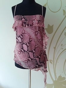 Top różowo-lawendowy MORGAN rozmiar 38
na regulowanych ramiączkach
bawełniana podszewka, falbanki kaskadowe
wzór wężowej skórki

używana, ale w doskonałym stanie

Polecam