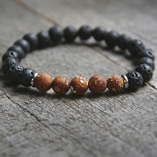 męska bransoletka :: agat antyczny & lawa III