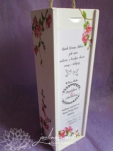 Skrzynka decoupage na wino, jako prezent ślubny