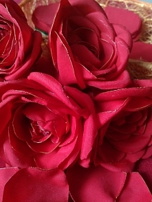 róża z materiału / bukiet