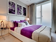 Fantazja w fioletach i szarościach - nowoczesny obraz na płótnie