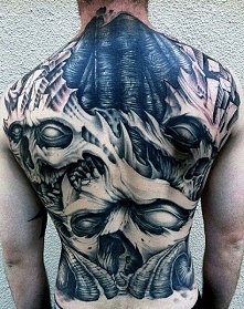 demons 3d back tattoo