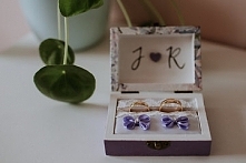 Pudełeczko z obrączkami decoupage