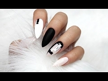 TUTORIAL , zapraszam ! :)BLACK AND WHITE NEGATIVE SPACE NAILS | MARBLE NAILS | STILETTO (ALMOND) NAILS | GEOMETRIC NAILS