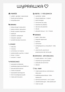 Lista wyprawkowa do wydrukowania :)