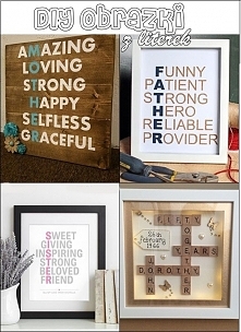 Obrazki tworzone z liter 4 propozycje: dla mamy, dla taty,dla siostry oraz na rocznicę. Zainspirujcie się i stwórzcie coś swojego :)