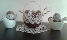 sznurkowe pisanki w koszycz...