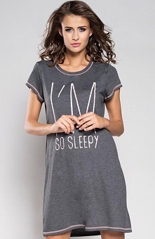 Italian Fashion Lizbona kr.r. koszula Komfortowa koszula nocna, luźny krój, dekolt okrągły, krótki rękaw