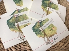 zaproszenia ślubne z mapą Polski