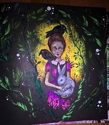 "Po drugiej stronie snu", czyli kolorowankowe uspokojenie z wykorzystaniem colorino artist i żelpenów z lidla :)