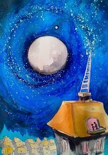 "KOCHANKOWIE" obraz namalowany farbami akrylowymi
na płótnie 70x50cm przez artystkę plastyka Adrianę Laube. Obraz naciągnięty na blejtram, ma zamalowane boki, sygnowan...