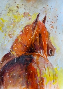 Obraz "W słońcu" wykonany farbami akwarelowymi przez artystkę plastyka Adrianę Laube na papierze A3. Praca sygnowana, wysyłana w kartonowej tubie. Na sprzedaż.