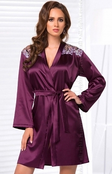 Irall Olga szlafrok Elegancki szlafrok, wykonany z delikatnej włoskiej satyny, klasyczny fason