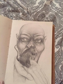 W sumie ten rysunek nie ma niczego przedstawiać, narysowałam go dokładnie rok temu, a teraz poddałam korekcie. Wcześniej wyglądał niewiele lepiej niż ta dłoń,a szczurowi też nie...