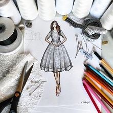 Projekt indywidualny koronkowej sukienki <3 Szycie na miarę w Sopsi!