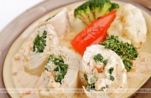 Schabowe roladki ze szpinakiem