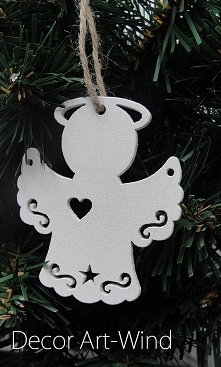 choinkowe ozdoby, drewniany aniołek 5cm - 1,60zl