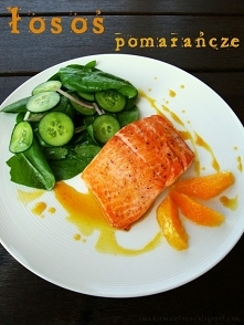 Łosoś z sosem pomarańczowym