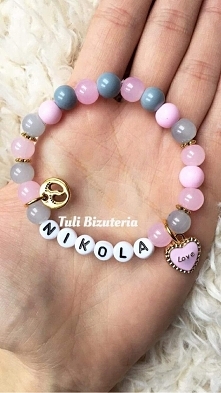 Bransoletka z imieniem, datą urodzenia, inicjałami lub innym dowolnym napisem ❤️ by Tuli Bizuteria❤️❤️❤️