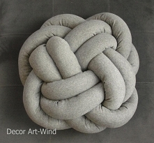 poduszka knot pillow średnica 40cm materiał; dresówka szara cena 44zł