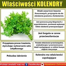 KORZYŚCI ZDROWOTNE KOLENDRY