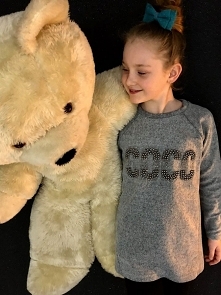 COCO - komplet tunika z aplikacją z perełek oraz czarne getry u dołu obszyte perełkami Zapraszamy na minimodo.pl