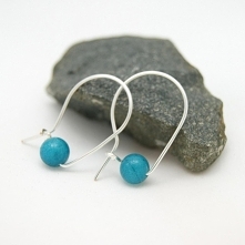 Kolczyki z jadeitem, drut j...