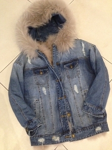 Kurtka dżinsowa naturalne futro - sprzedam
