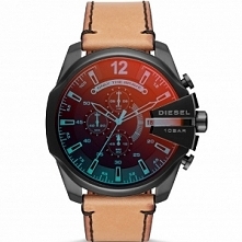 Diesel DZ4476 stylowy zegarek męski zasilany kwarcowym mechanizmem z kolekcji Mega Chief. Stalowa koperta została powlekana czarną powłoką PVD. Przymocowana do skórzanego paska ...