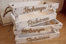 Skrzynia drewniana biała, p...