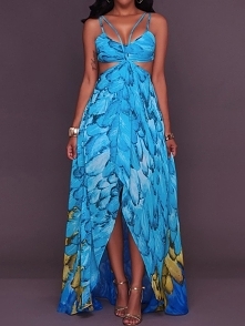 Irregular Cut Out Strappy Print Maxi Dress
Rozmiar: S, M, L, XL
Kolor: blue