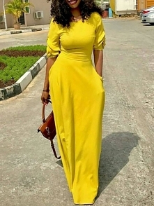 Fashion Solid Half Sleeve Maxi Dress
Rozmiar: S, M, L, XL
Kolor: red, black, yellow