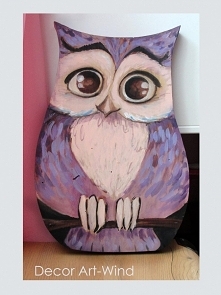 malowana sowa na desce,wys....