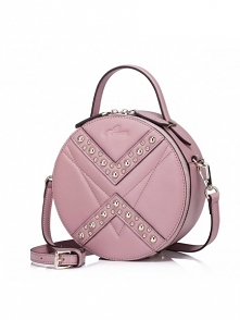 Okrągła damska torebka z ćw...