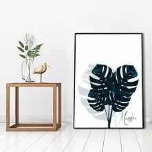 Stylowy plakat z monsterami, dekoracja rewelacyjnie sprawdzi się w minimalistycznych jasnych pomieszczeniach.