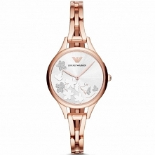 Emporio Armani AR11108 damski zegarek małych rozmiarów. Wykonany w całości z antyalergicznej stali szlachetnej w kolorze różowego złota. Aby przenieść się do sklepu kliknij w zd...