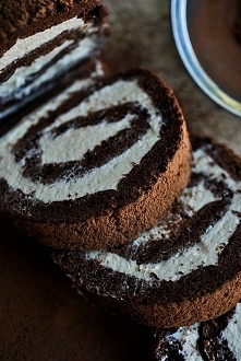 Rolada czekoladowa z mlecznym nadzieniem

Składniki:

    6 jajek
    110g cukru
    25g dobrego kakao
    2 łyżki (30g) mąki ziemniaczanej
    125g ciemnej rozpuszczonej czekol...