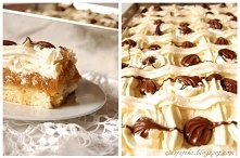 Królewska szarlotka - 4 jajka - 3/4 szkl mąki - pół szkl cukru - łyżeczka proszku do pieczenia - cukier waniliowy Białka ubić, dodać cukier i nadal ubijać. Dodać żółtka, mąkę pr...